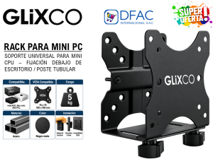 SOPORTE RACK UNIVERSAL PARA MINI PC/ CPU - FIJACIÓN DEBAJO DE ESCRITORIO Y POSTE TUBULAR
