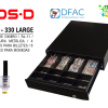 GAVETA DE DINERO METÁLICA POS-D CASH-330 LARGE / 4 DIVISIONES PARA BILLETES / 8 DIVISIONES PARA MONEDAS / RJ-11