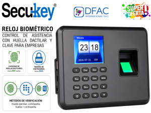 CONTROL DE ASISTENCIA RELOJ BIOMÉTRICO CON HUELLA DACTILAR Y CLAVE PARA EMPRESAS / NO NECESITA SOFTWARE