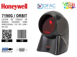 LECTOR DE CÓDIGO DE BARRAS ESCÁNER OMNI DIRECCIONAL ORBIT 7190G / 1D / 2D / USB / RS-232