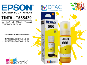 BOTELLA DE TINTA DE COLOR YELLOW T555420-AL / CONTENIDO DE 70 ML