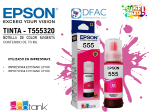 BOTELLA DE TINTA DE COLOR MAGENTA T555320-AL / CONTENIDO DE 70 ML