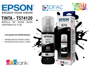 BOTELLA DE TINTA DE COLOR BLACK T574120-AL / CONTENIDO DE 70 ML