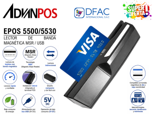 LECTOR DE BANDA MAGNÉTICA ADVANPOS MSR EPOS 5500 -5530 / USB